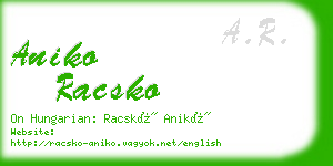 aniko racsko business card